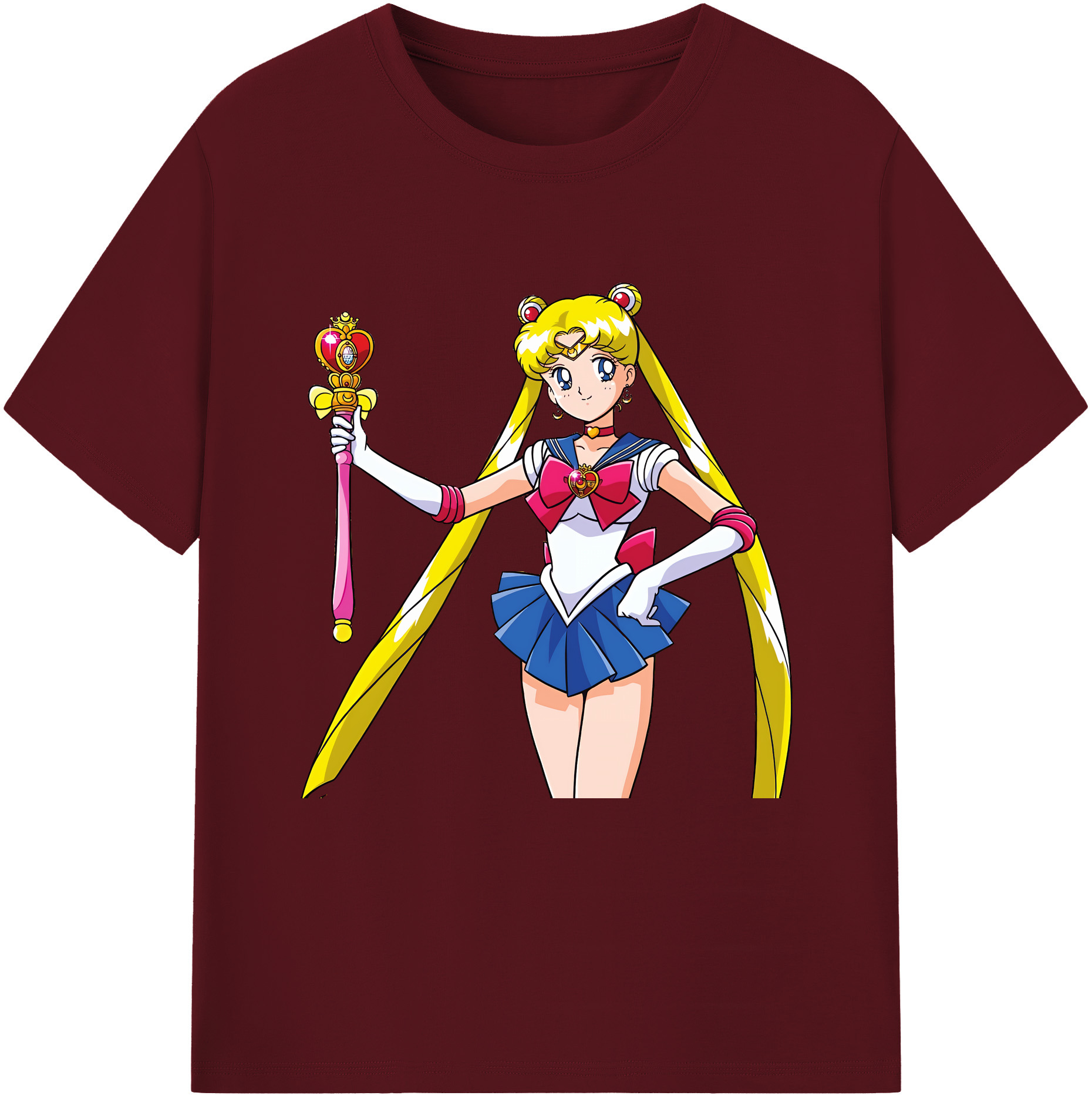 （画像用） 美少女戦士セーラームーン 月野 うさぎ つきの うさぎ Sailor Moon Tsukino Usagi 綿100％半袖Tシャツ（フロントプリント）